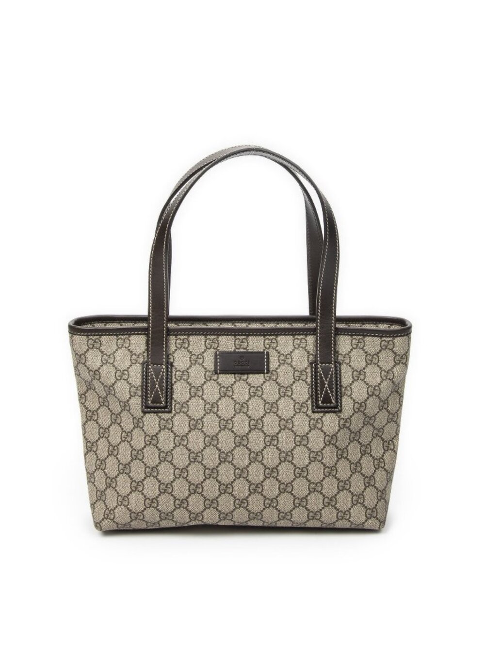 Gucci Small Joy Tote Bag Dark Brown Beige Supreme Canvas - Picture 1 of 10